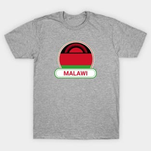 Malawi Country Badge - Malawi Flag T-Shirt